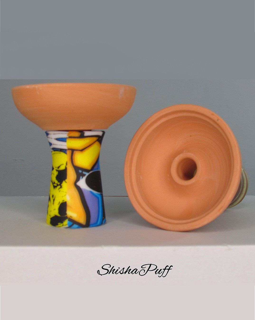 Silicone Ceramic Head graffiti color Round bowl hookah For Kaloud - Shisha Puff Cyprus Hookah