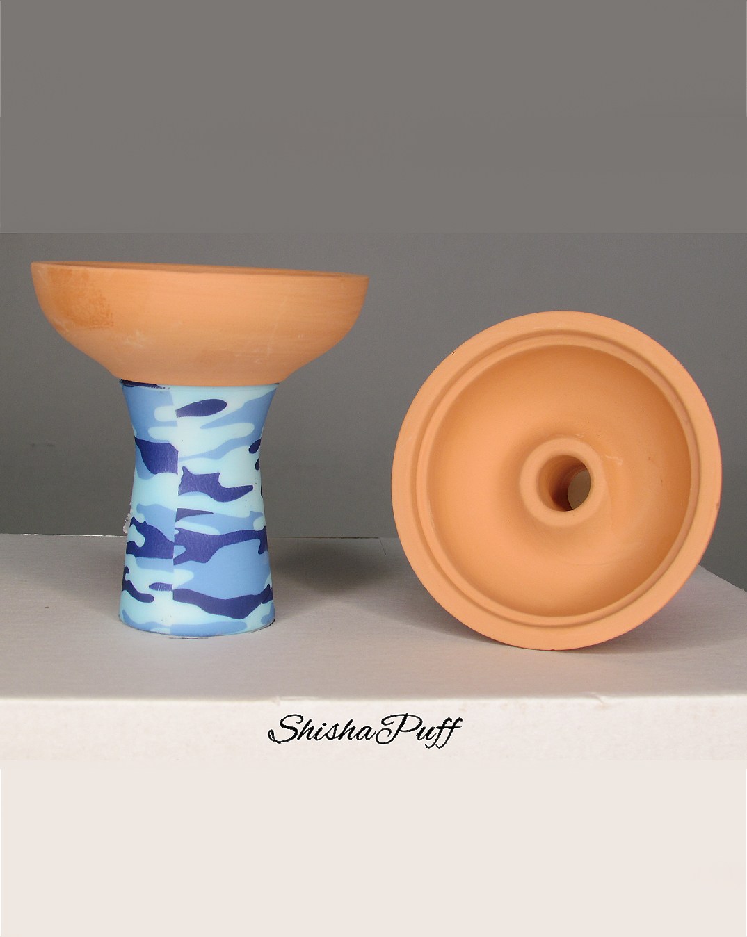 Silicone Ceramic Head Army Blue Sky Round bowl hookah For Kaloud Shisha Puff Hookah Cyprus