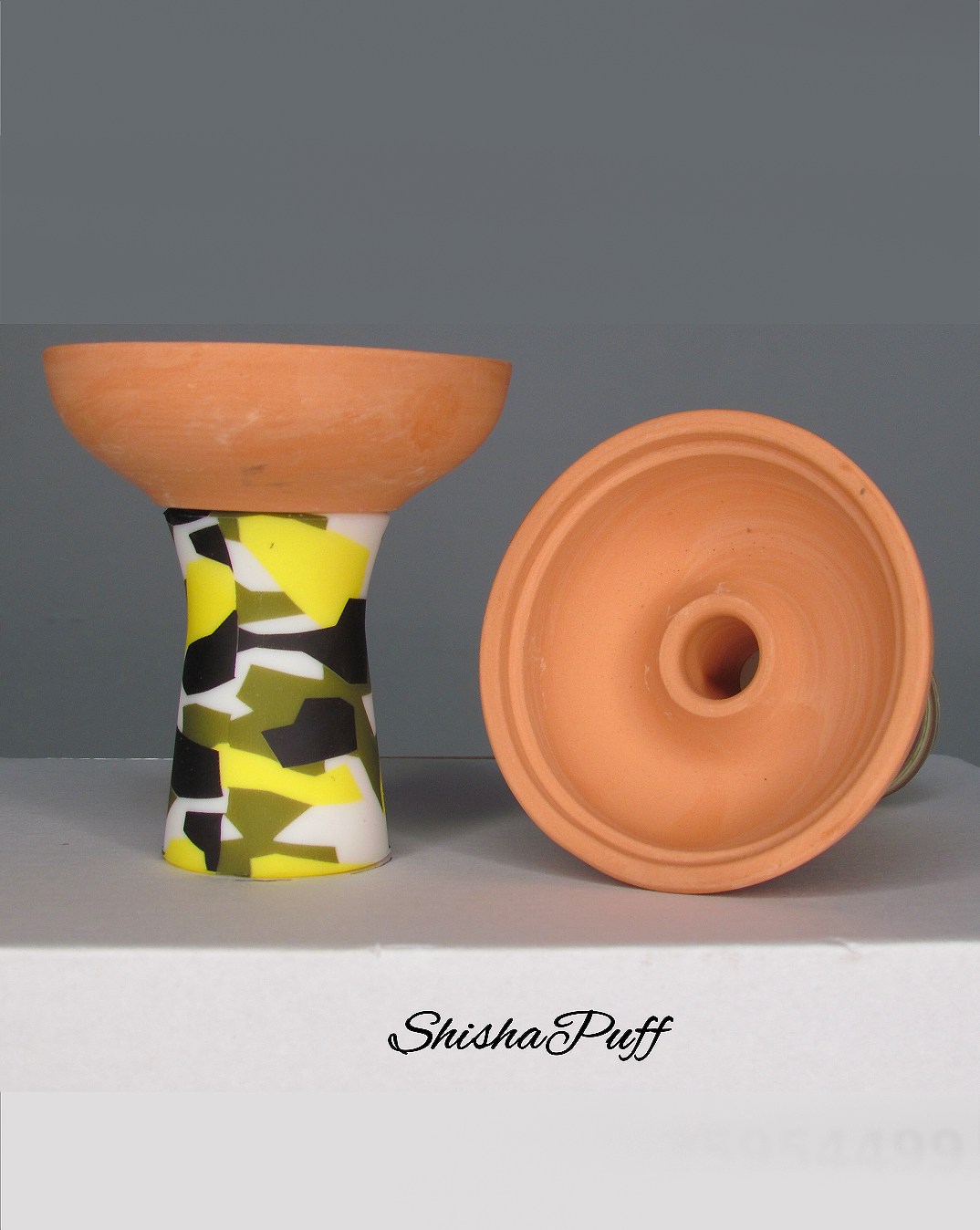 Silicone Ceramic Head Army Yellow Round bowl hookah For Kaloud - Shisha Puff Cyprus Hookah