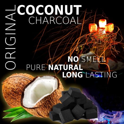 Coconut Charcoal Cubes for Shisha 1kg - Hookah charcoal Powerfull up to 2.5Hrs burn.