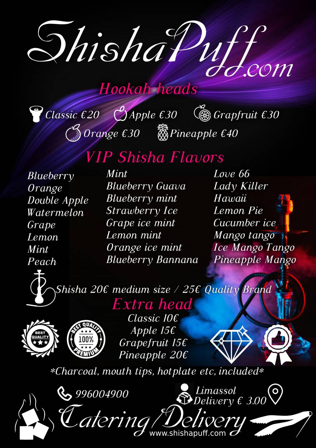 Shisha Delivery Catering Hookah Best Flavor Tobacco Rental Fast Service